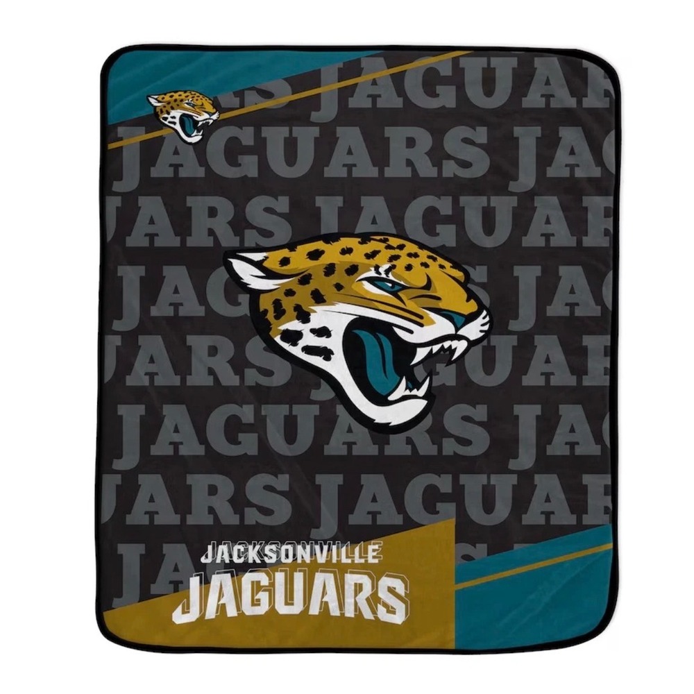 NFL‎ Jacksonville Jaguars Ultra Soft Double Sided Throw Blanket 60x70 Black Teal